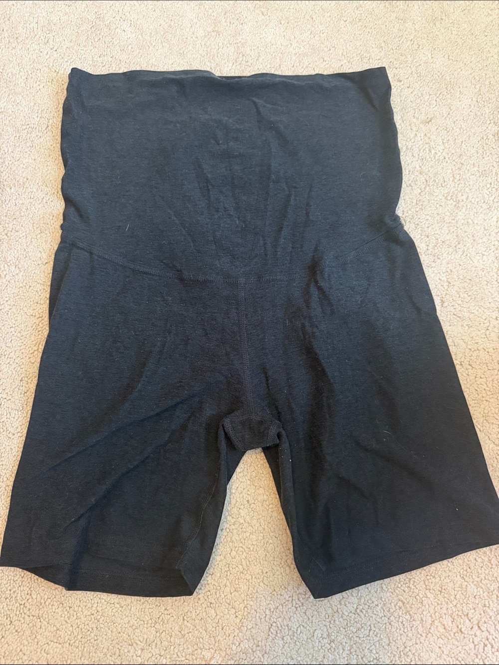 Maternity Beyond Yoga Black High-Waist Athletic Compression Shorts